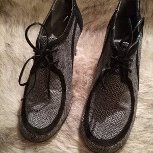 Aerosole Black Herringbone Oxford